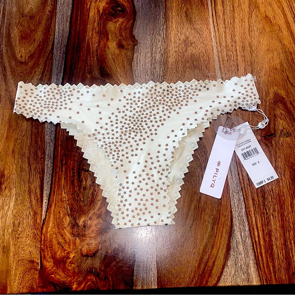 NWT Anthropologie PILYQ City of Stars Reversible Seamless Zig Zag Teeny Bikini